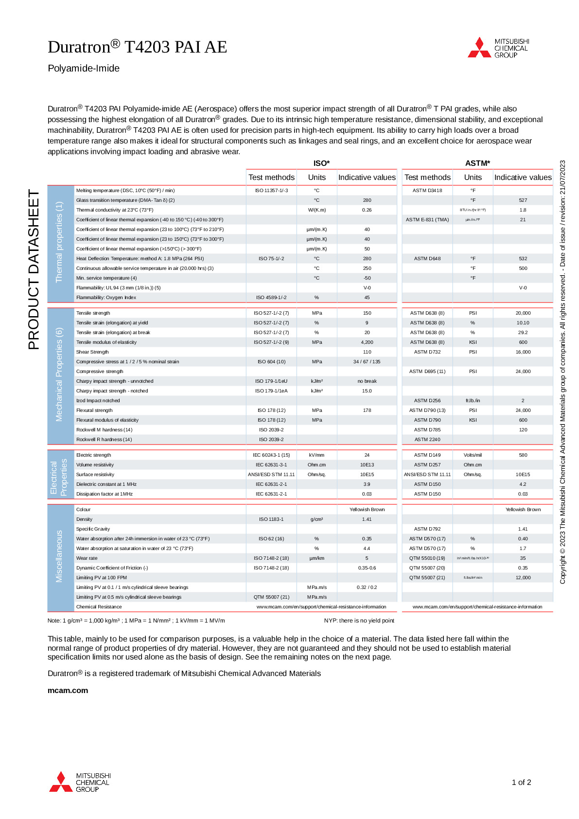 Duratron T4203 PAI AE