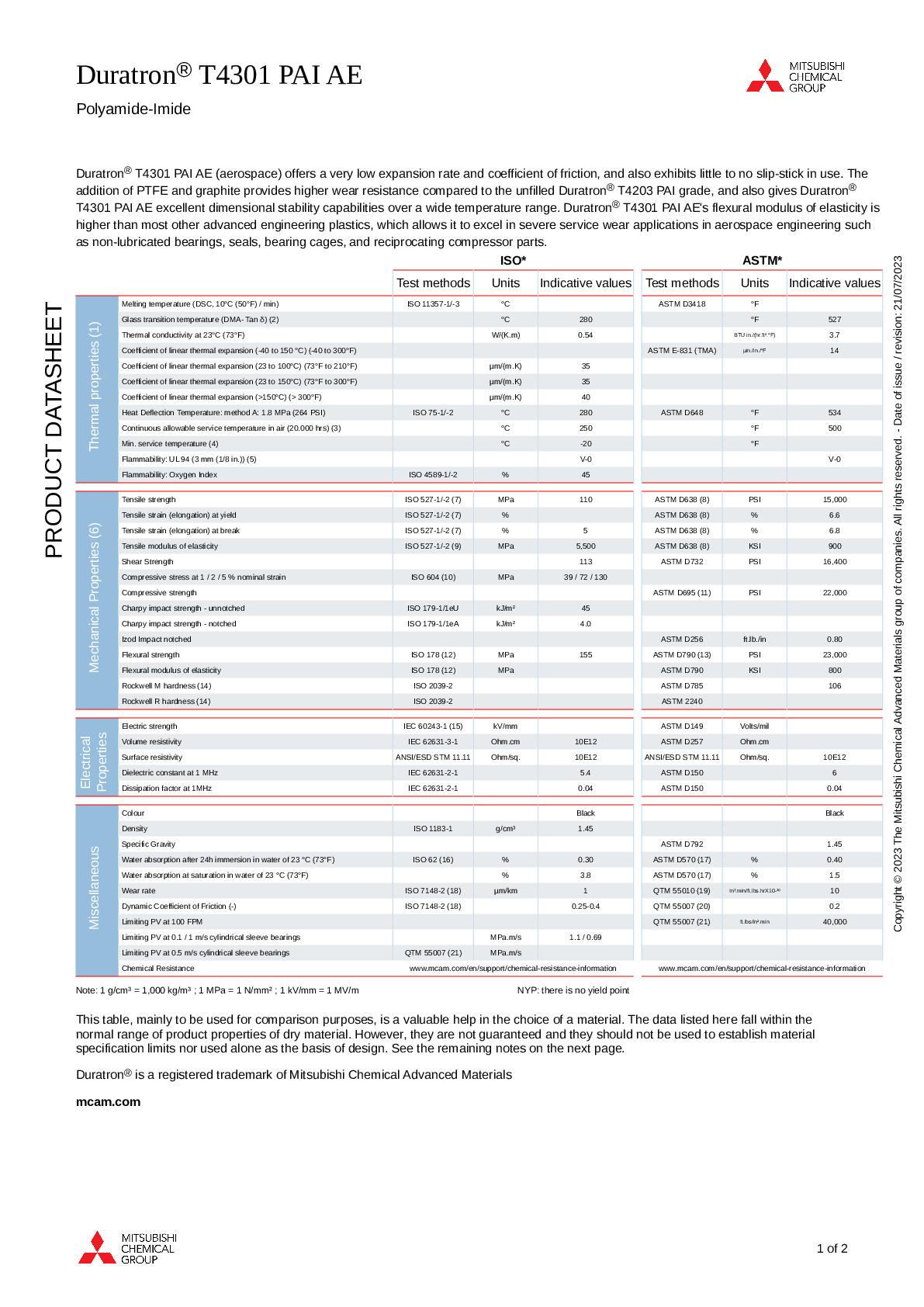 Duratron T4301 PAI AE